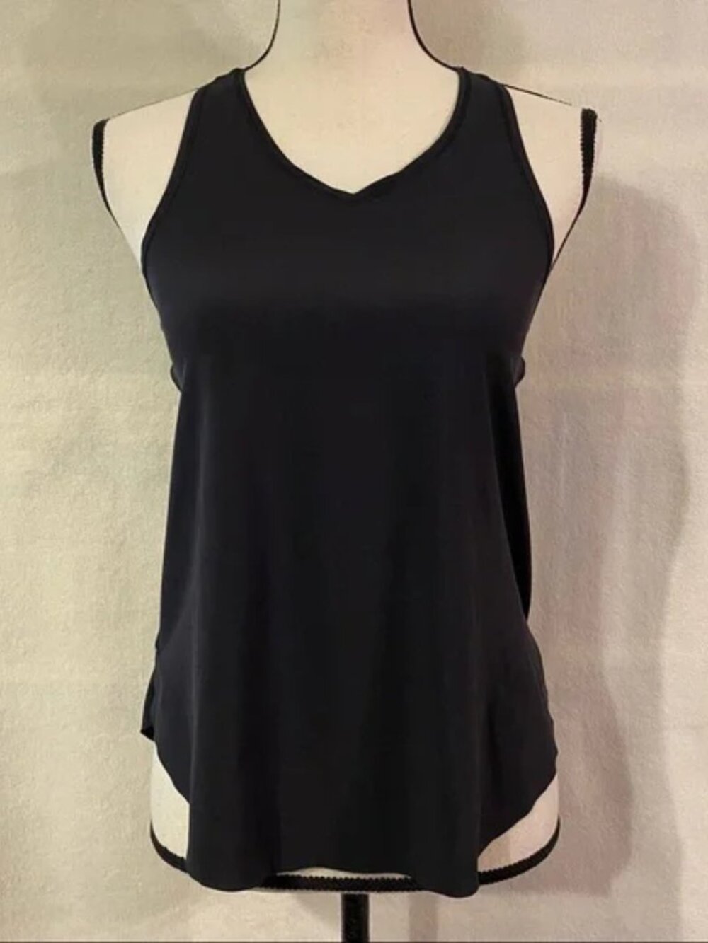 Ivivva black racerback v-neck laser cut Set Motion tank top